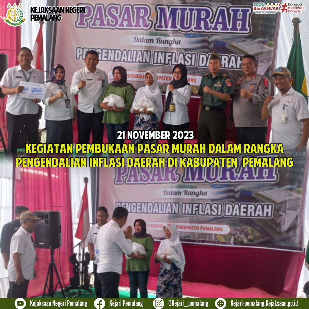 Kegiatan Pembukaan Pasar Murah Dalam Rangka Pengendalian Inflasi Daerah di Kabupaten Pemalang