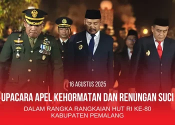 Kajari Pemalang Hadiri Apel Kehormatan dan Renungan Suci HUT ke-80 RI