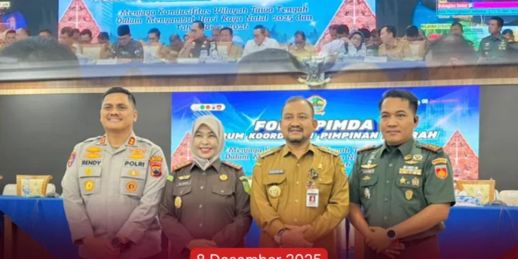 Rakor Forkopimda Provinsi Jawa Tengah dalam rangka menjaga kondusifitas wilayah menjelang perayaan Hari Raya Natal 2025 dan Tahun Baru 2026