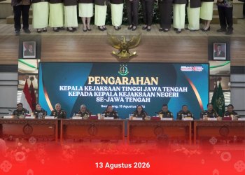Upacara Pelantikan dan Pengambilan Sumpah Jabatan Pejabat Eselon III serta Pengarahan Kepala Kejaksaan Tinggi Jawa Tengah Kepada Kepala Kejaksaan Negeri Se-Jawa Tengah yang bertempat di Aula R. Suprapto Lantai 6 Kejaksaan Tinggi Jawa Tengah