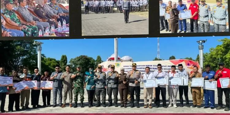 Apel Gelar Pasukan Satlinmas dalam rangka Pengamanan Pemilihan Kepala Desa (Pilkades) Serentak Kabupaten Pemalang Tahun 2026 dan Pelantikan Pelaksana Duta Pancasila Purna Paskibraka Indonesia (DPPI) Kabupaten Pemalang