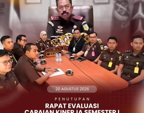 Penutupan Rapat Evaluasi Capaian Kinerja Semester I Kejaksaan RI 